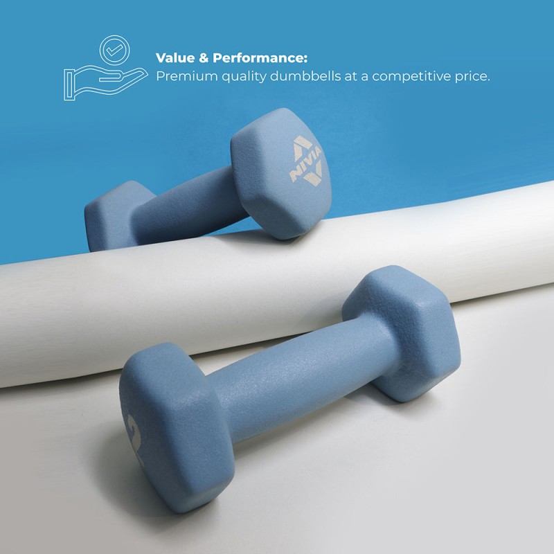 Nivia 2KG Fitness Dumbbell - Pair - Blue Nivia 2KG Fitness Dumbbell - Pair - Blue