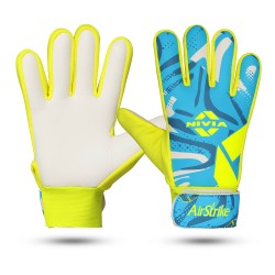Nivia Air Strike Goalkeeper Gloves - Blue/Lemon