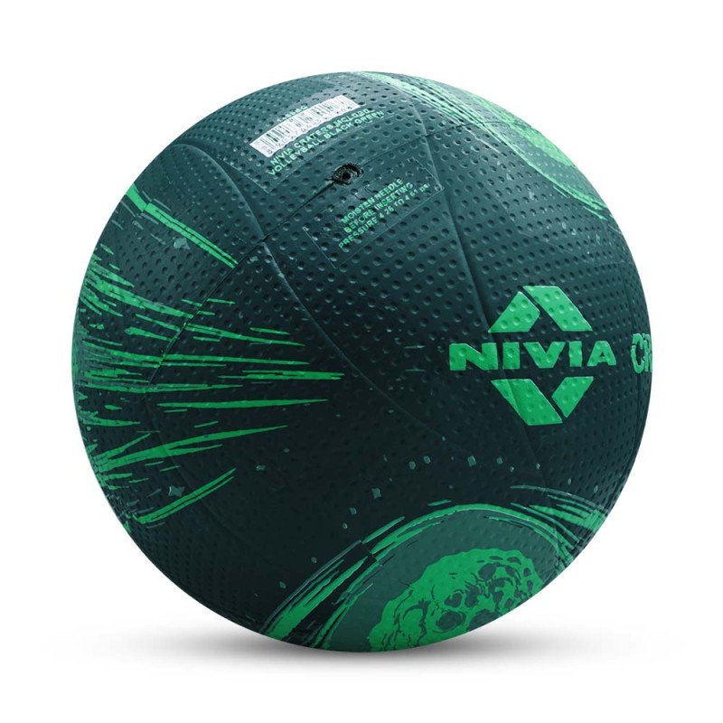 Nivia Crater Moulded Volleyball - Black/Green Nivia Crater Moulded Volleyball - Black/Green