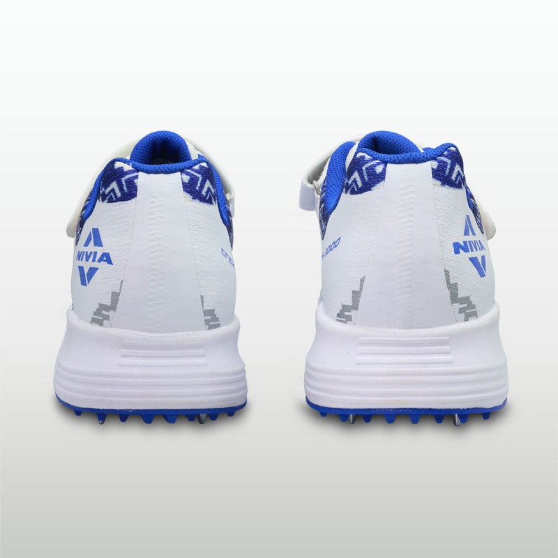 Nivia Crick 1000 2.0  Men's Batting And Bowling Cricket Shoe - White/Nautical Blue