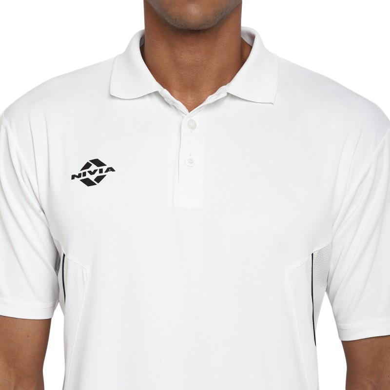 Nivia Crick 1000 Half Sleeve Jersey - White Nivia Crick 1000 Half Sleeve Jersey - White