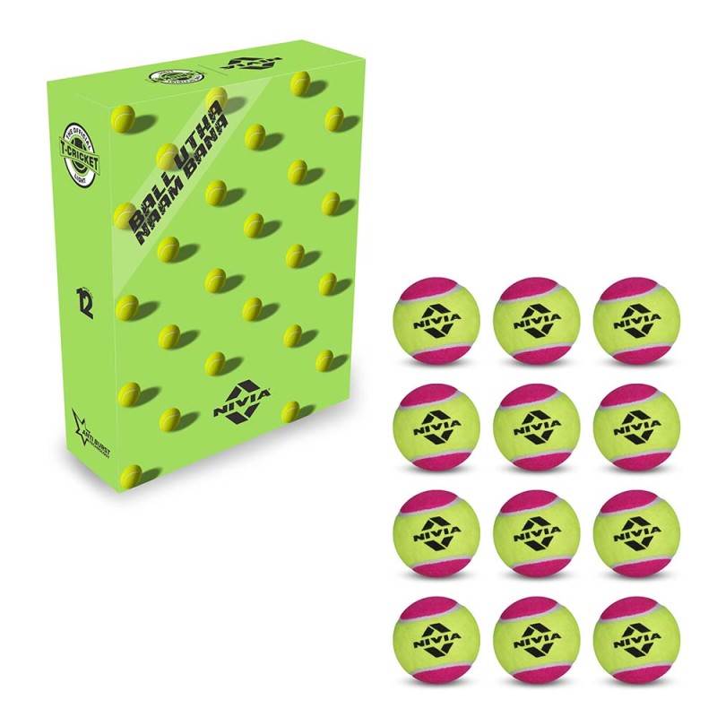 Nivia Cricket Tennis Ball Light (Pack of 12) - Multicolor