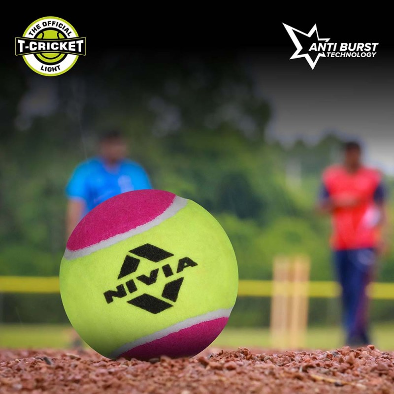 Nivia Cricket Tennis Ball Light (Pack of 12) - Multicolor