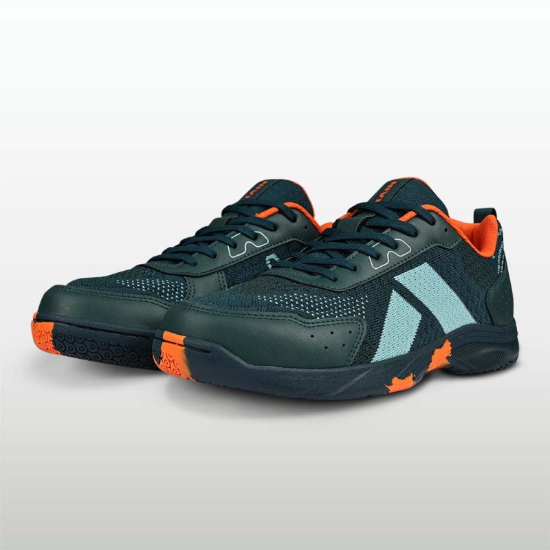 Nivia Glister 3.0 Badmintion Shoe - Green/Orange