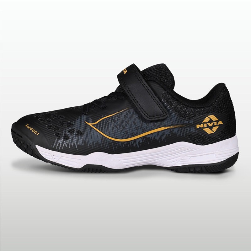 Nivia Hy-Court 3.0 Kids Velcro Shoes - Black Nivia Hy-Court 3.0 Kids Velcro Shoes - Black