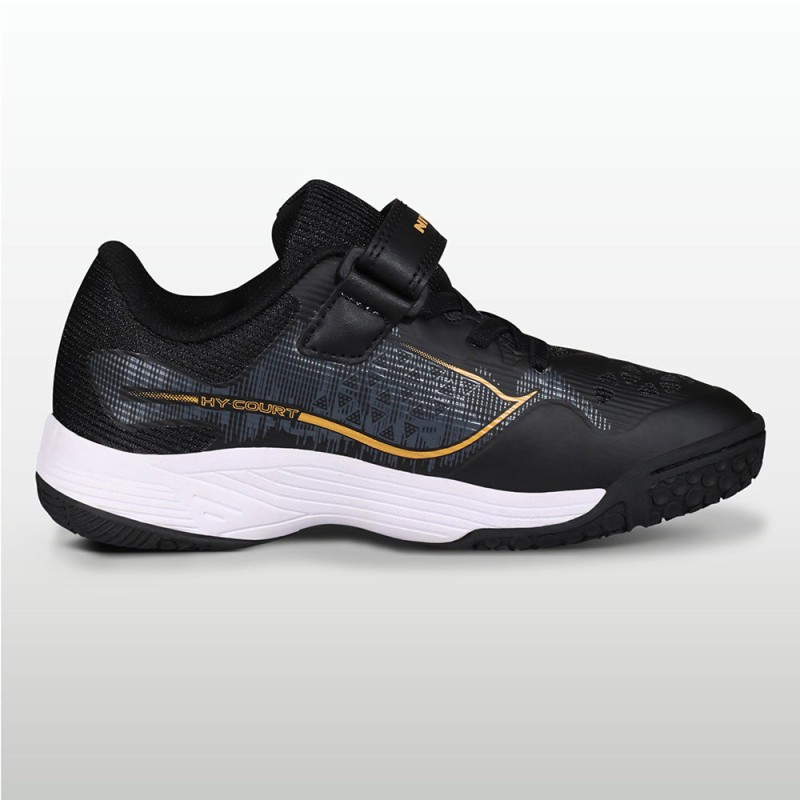 Nivia Hy-Court 3.0 Kids Velcro Shoes - Yellow Plum Nivia Hy-Court 3.0 Kids Velcro Shoes - Yellow Plum