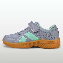 Nivia Mid Court Kids Badminton Shoe - Grey/Yucca
