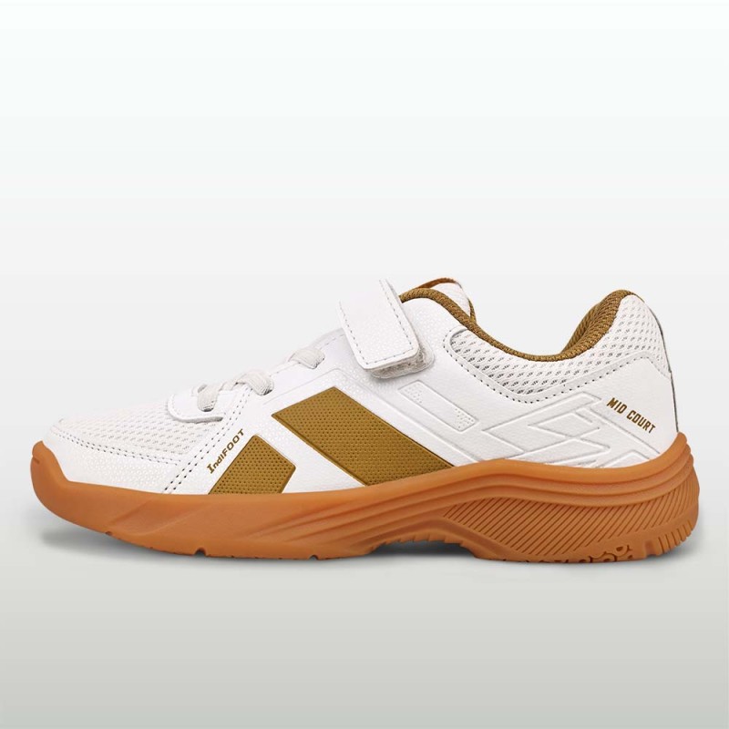 Nivia Mid Court Kids Badminton Shoe - White