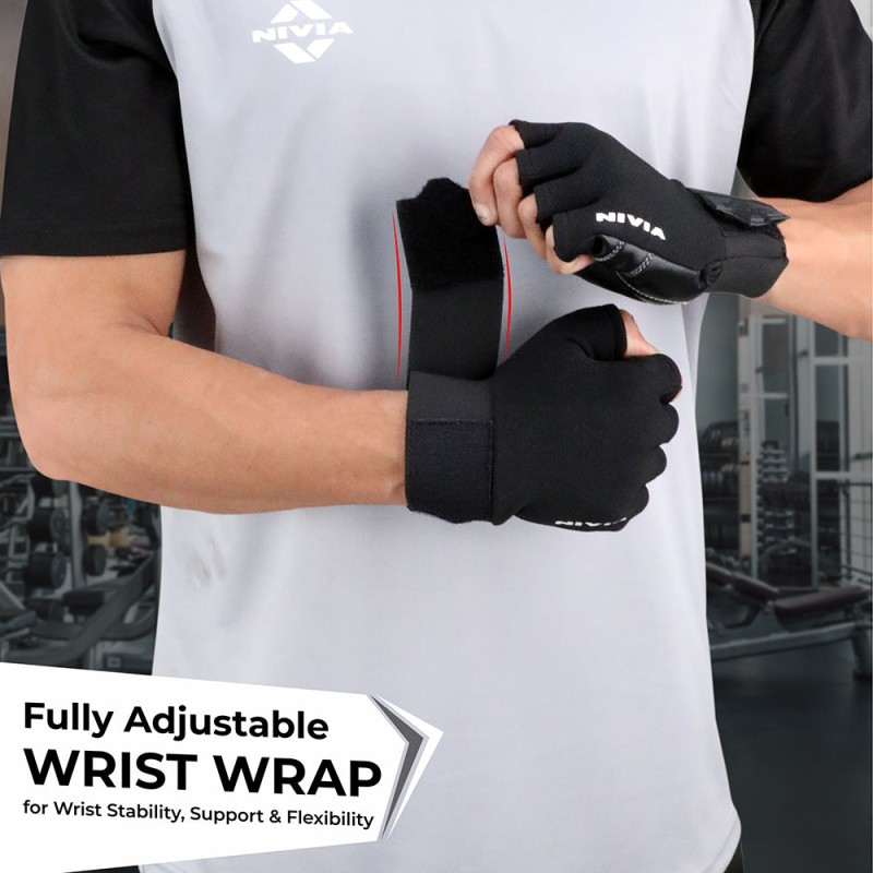 Nivia Scorpion Gym Glove - Black