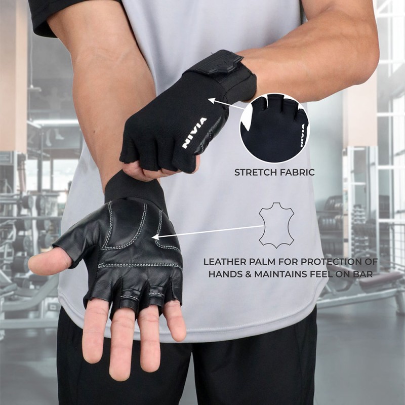 Nivia Scorpion Gym Glove - Black