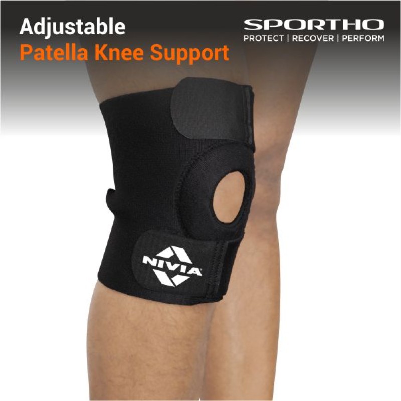 Nivia Basic Patella Knee Support With Adjustable Vecro, Knee Braces & Sleeves, For Pain Relief & Recovery Available in S | M | L | XL & Black Color , Used for Rehabilitation & Recovery Nivia Basic Patella Knee Support With Adjustable Vecro, Knee Braces & Sleeves, For Pain Relief & Recovery Available in S | M | L | XL & Black Color , Used for Rehabilitation & Recovery
