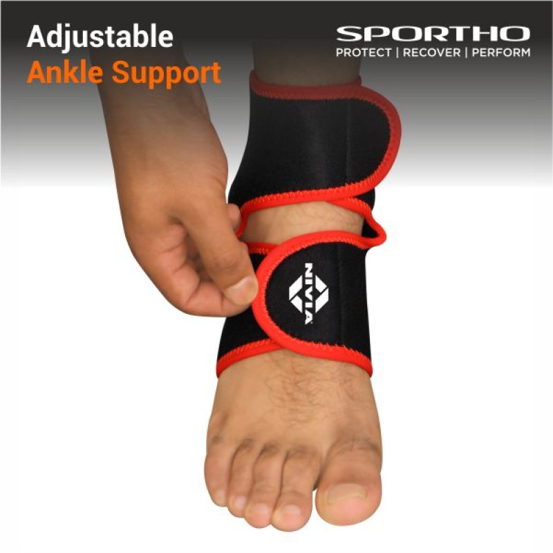 Nivia Ankle Support With Adjustable Velcro, Ankle Sleeves, Braces or Wraps , For Injury Prevention Available in S | M | L | XL & Black / Red Color , Used for Rehabilitation & Recovery Nivia Ankle Support With Adjustable Velcro, Ankle Sleeves, Braces or Wraps , For Injury Prevention Available in S | M | L | XL & Black / Red Color , Used for Rehabilitation & Recovery