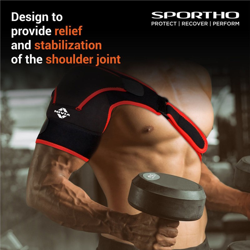 Nivia Orthopedic Performance Shoulder Support - Black/Red