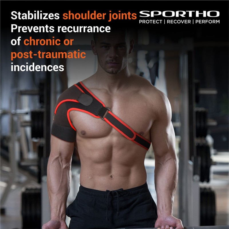 Nivia Orthopedic Performance Shoulder Support - Black/Red