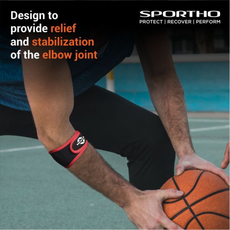 Nivia Orthopedic Performance Tennis Elbow Support - Black/Red