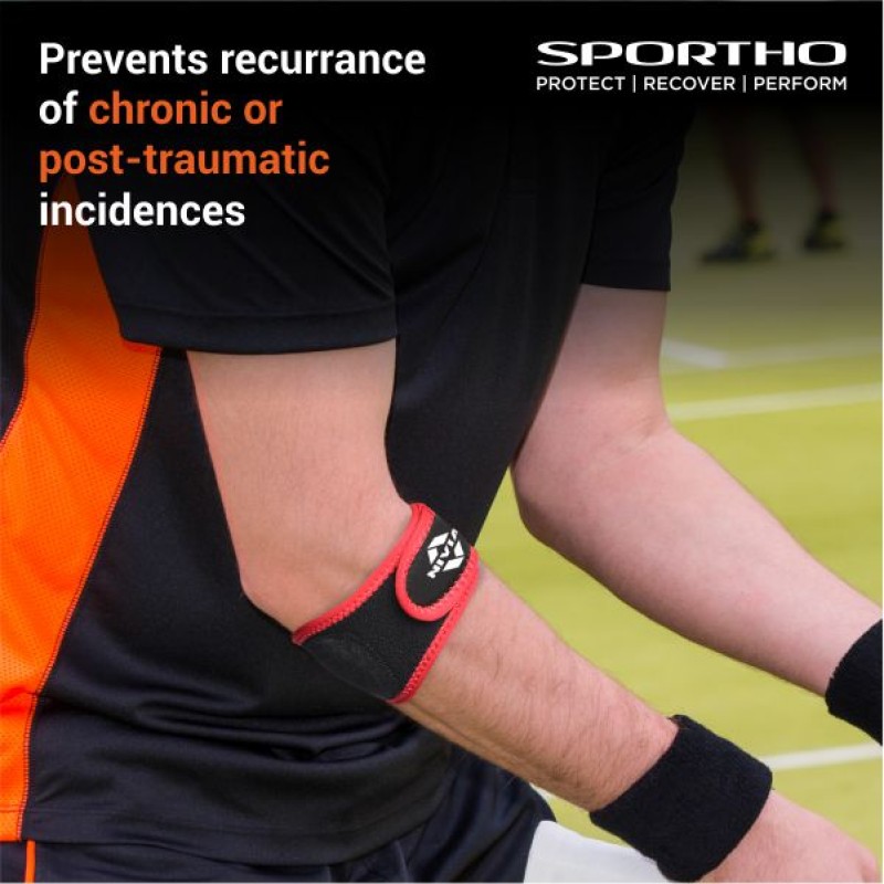 Nivia Orthopedic Performance Tennis Elbow Support - Black/Red
