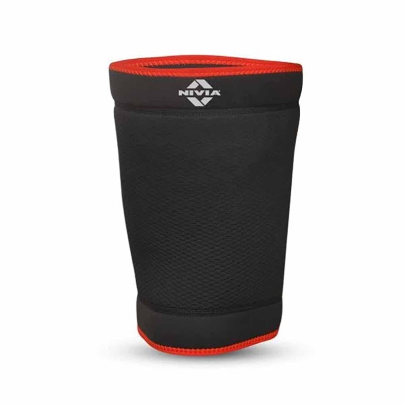 Nivia Lycra Thigh Support - Slip in , Thigh or Calf Compression, For Shock Absorption Available in S | M | L & Black / Red Color , Used for All kind of impact Sports - Multicolor Nivia Lycra Thigh Support - Slip in , Thigh or Calf Compression, For Shock Absorption Available in S | M | L & Black / Red Color , Used for All kind of impact Sports - Multicolor
