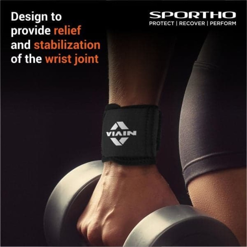 Nivia Orthopedic Wrist Support (Pair) - Black