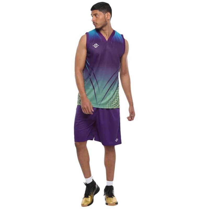 Nivia Panther Sublimation Basketball Jersey Set - Purple