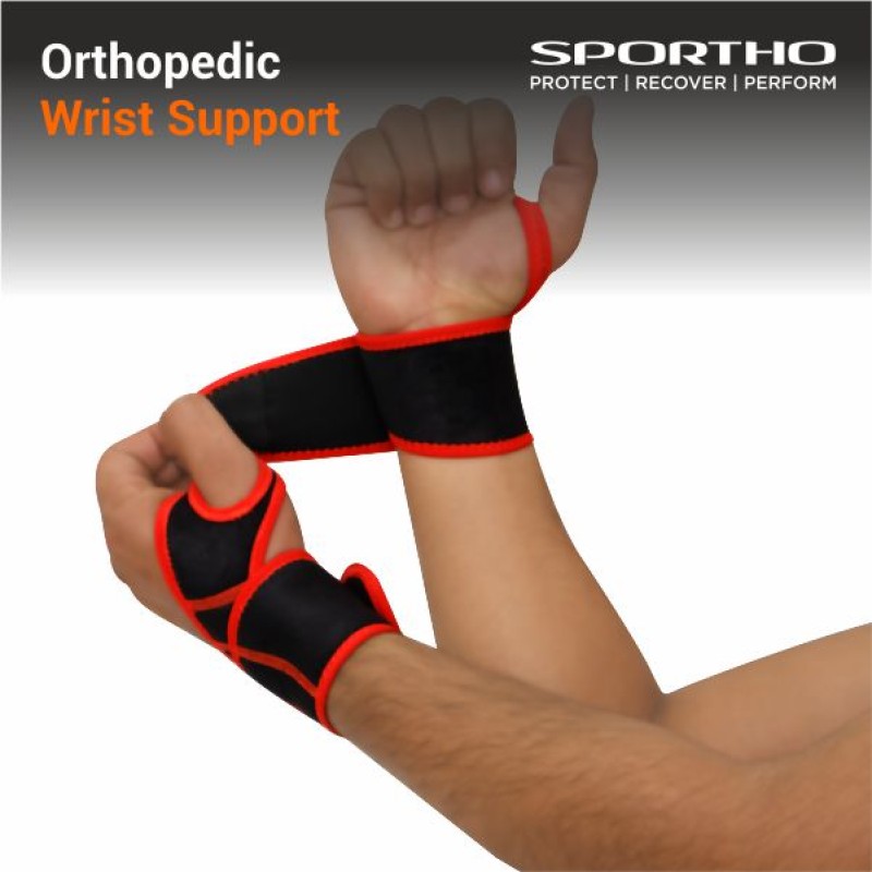 Nivia Performance Orthopedic Wrist Support (Pair) - Black/Red