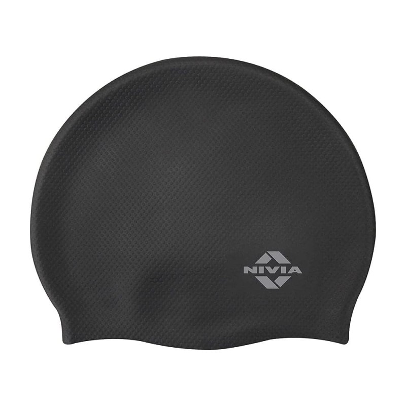 Nivia Pro Silicone Swimming Cap - Black