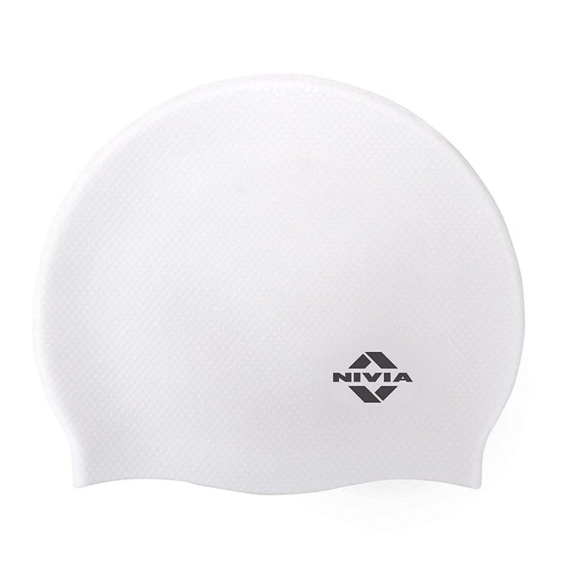 Nivia Pro Silicone Swimming Cap - White