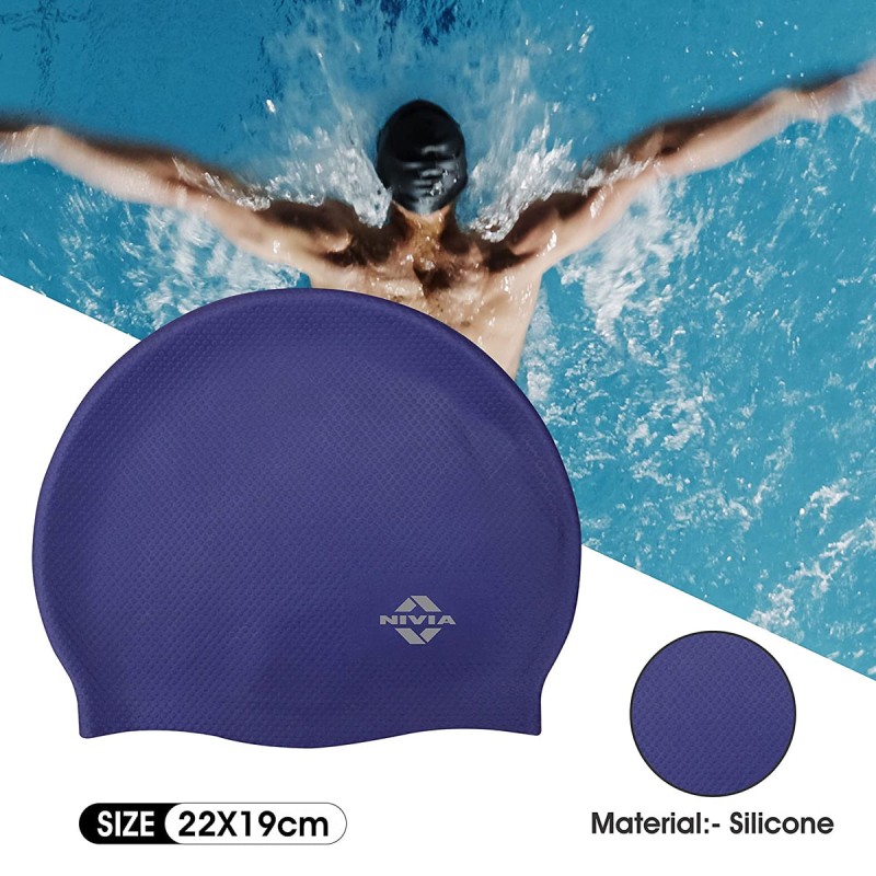 Nivia Pro Silicone Swimming Cap - White