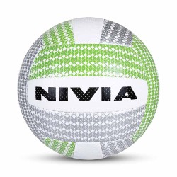 Nivia VB 3000 PU Hand-Stitched Training Volleyball - White/Green
