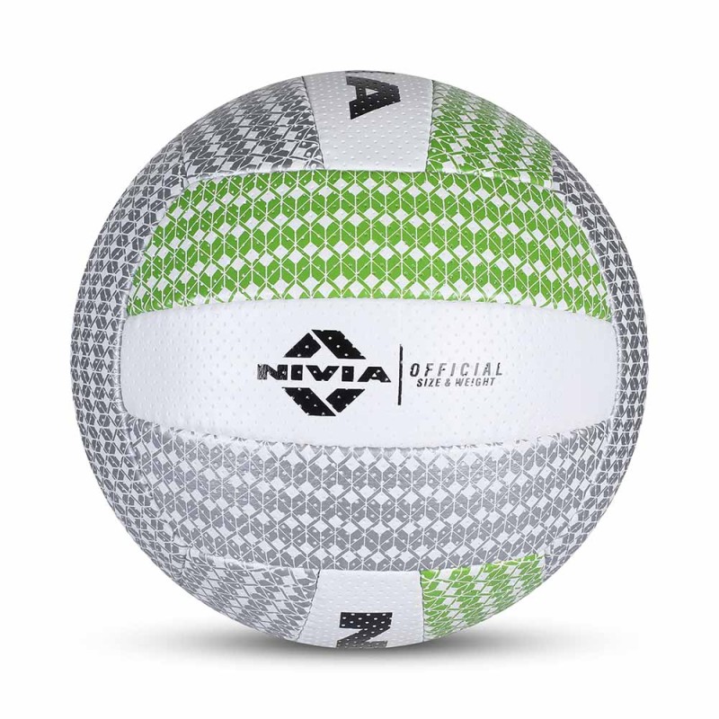 Nivia VB 3000 PU Hand-Stitched Training Volleyball - White/Green Nivia VB 3000 PU Hand-Stitched Training Volleyball - White/Green
