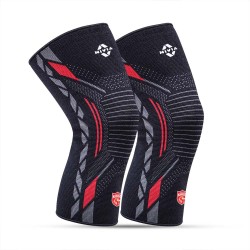 Nivia PUNJAB KINGS x NIVIA KNITTED KNEE SUPPORT - Black/Red