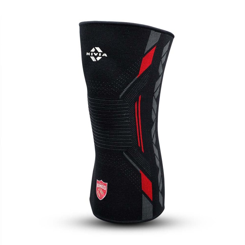 Nivia PUNJAB KINGS x NIVIA KNITTED KNEE SUPPORT - Black/Red Nivia PUNJAB KINGS x NIVIA KNITTED KNEE SUPPORT - Black/Red