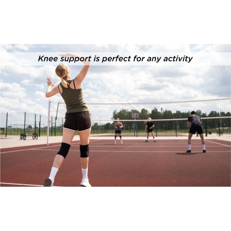 Nivia Volleyball Knee Support with PU Foam Pad - (Pair) , Knee Braces & Sleeves, For Performance Enhancement Available in Large & Black Color , Used for All kind of impact Sports - Black Nivia Volleyball Knee Support with PU Foam Pad - (Pair) , Knee Braces & Sleeves, For Performance Enhancement Available in Large & Black Color , Used for All kind of impact Sports - Black