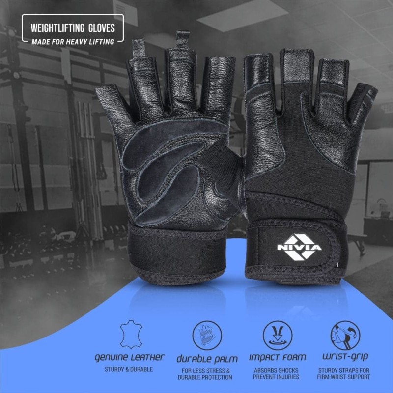 Nivia Rhino Weightliftng Gloves - Black