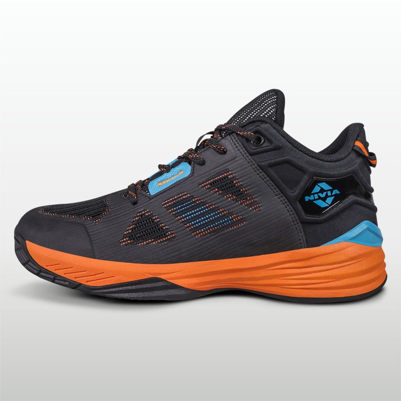 Nivia Skyrush Basketball Shoes - Black/Orange Nivia Skyrush Basketball Shoes - Black/Orange
