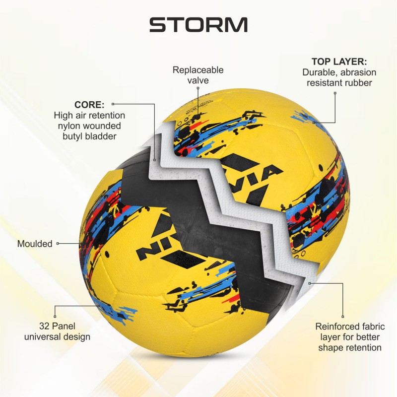 Nivia Storm 5 Hard Ground Training Football - Orange