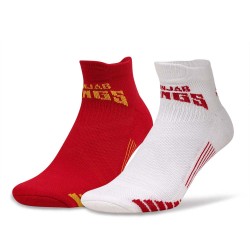 Nivia PUNJAB KINGS X NIVIA STRIPES 2.0 ANKLE SOCKS PACK OF 2 - Red/White