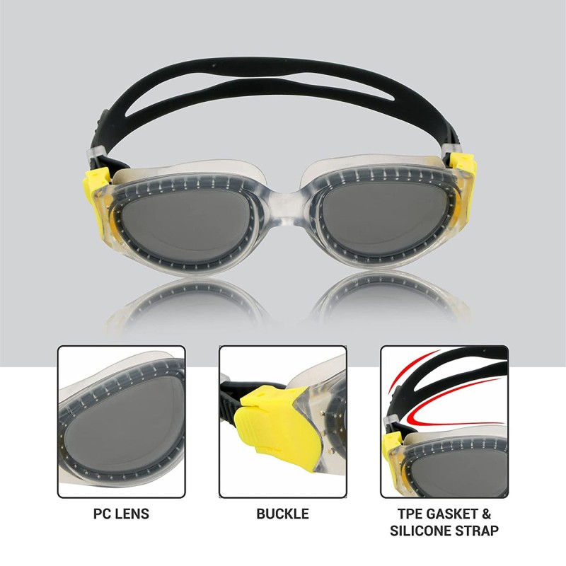 Nivia Uni-Pace Swimming Goggles - Black