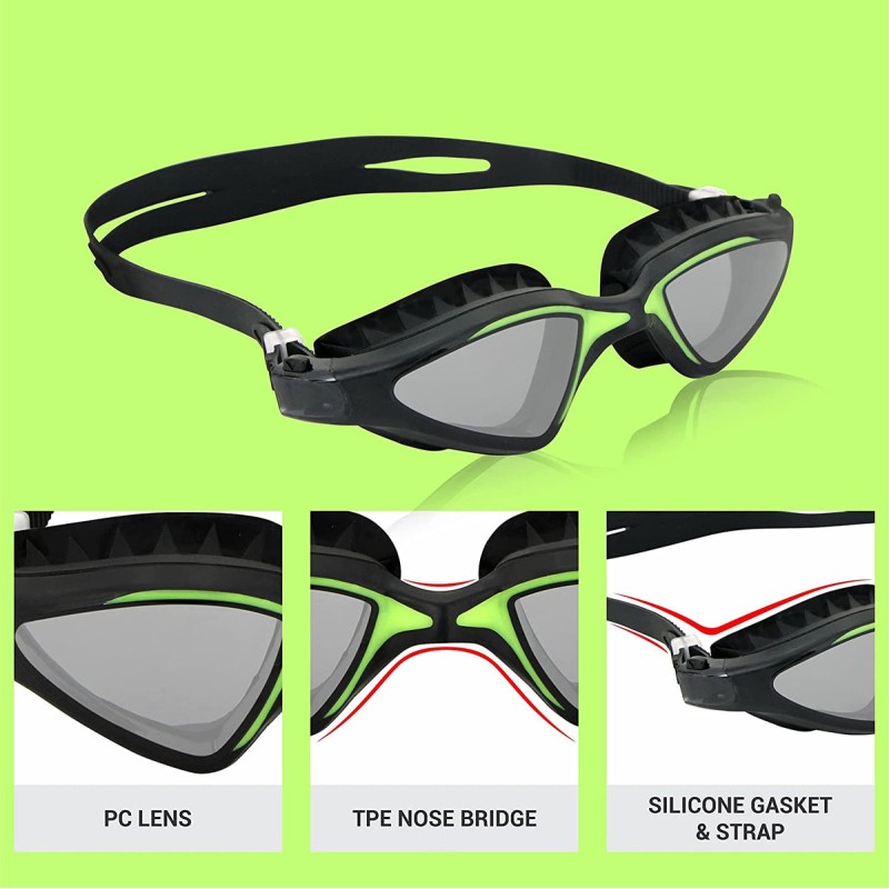 Nivia Unicore Swimming Goggles - Black/Red