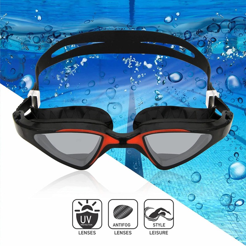 Nivia Unicore Swimming Goggles - Black/Red