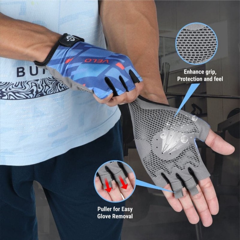 Nivia Velo Fitness Gloves - Blue
