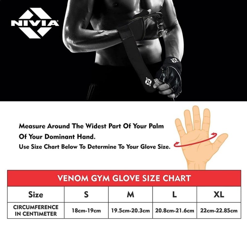 Nivia Venom Weightliftng Gloves - Black