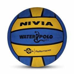 Nivia WATER POLO, Match Ball, 18 Panels, Durable Rubber Cover Molded with Smooth Surface Matt, Butyl Bladder, Match Ball Standard, Made for Tournaments , to Play on All Kind of Indoor & Outdoor Surfaces - Yellow Blue