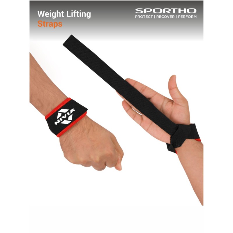 Nivia Weight Lifting - Bar Strap Basic for Gym & Training - Black Nivia Weight Lifting - Bar Strap Basic for Gym & Training - Black