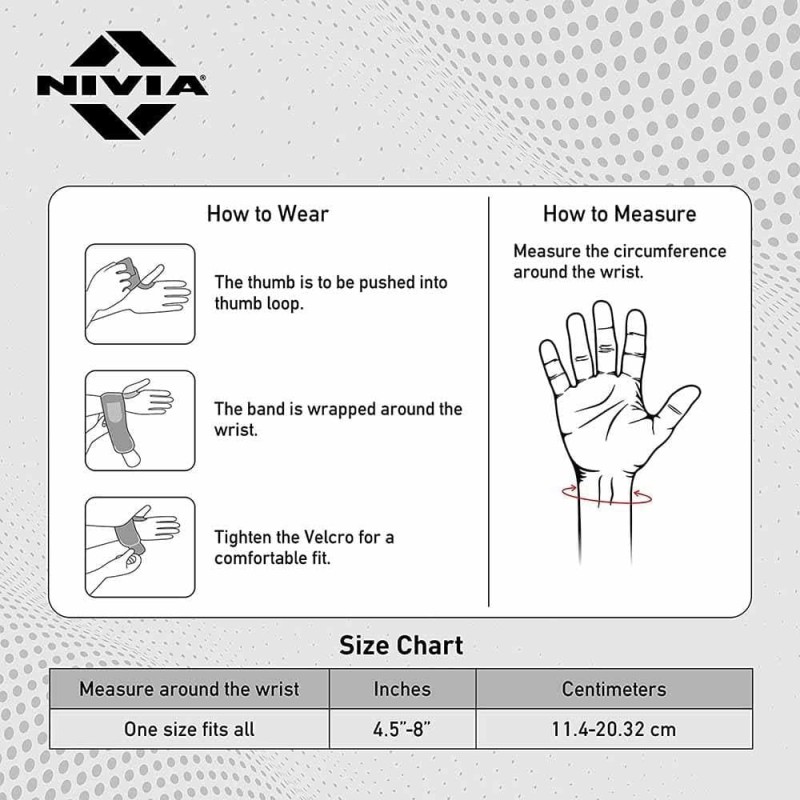 Nivia Weight Lifting Wrist Support (Pair) - Black-Grey