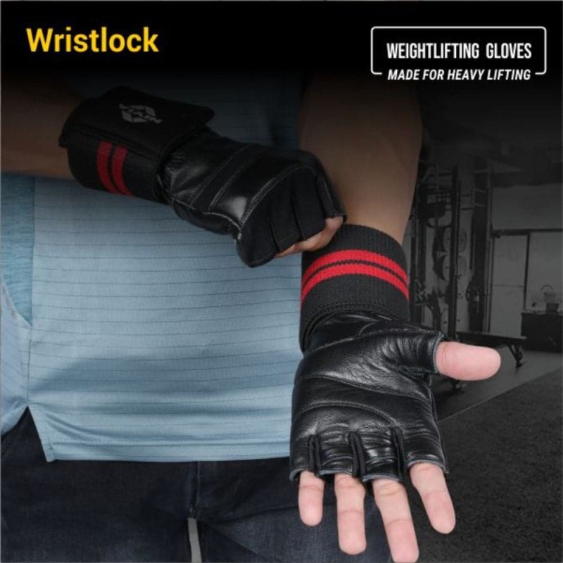 Nivia Wrist Lock Weightliftng Gloves - Black