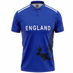 England Blue ODI World Cup 2015 Half Sleeves Cricket Fan Jersey - 100% Dryfit Polyester