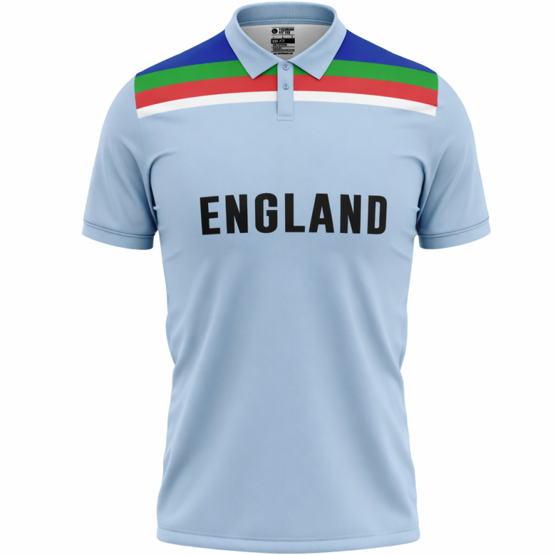 England Blue ODI World Cup 2019 Half Sleeves Cricket Fan Jersey - 100% Dryfit Polyester