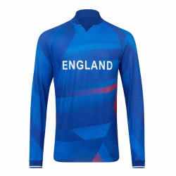 England Blue ODI World Cup 2023 Full Sleeves Cricket Fan Jersey - 100% Dryfit Polyester