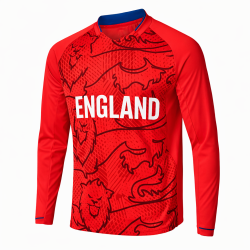 England Red 2022 T20 World Cup Full Sleeves Cricket Fan Jersey - 100% Dryfit Polyester - With Name Personalization