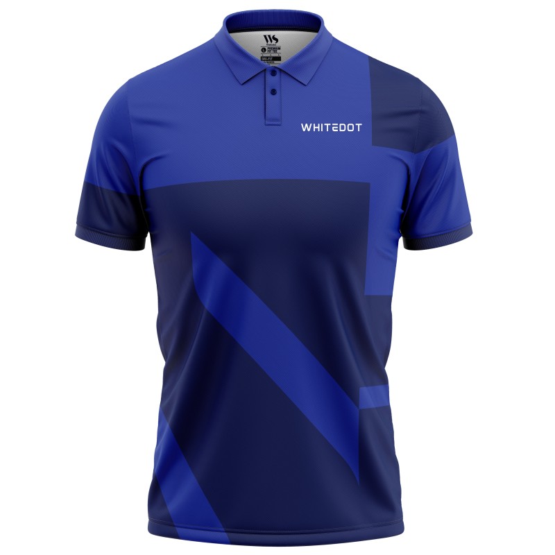 Whitedot Blue Sprit Polo T-Shirt